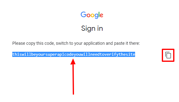 google authorization key