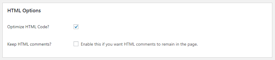 HTML options